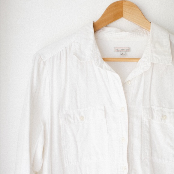 Gap white collar dress with drawstring and pockets - Picture 3 of 3